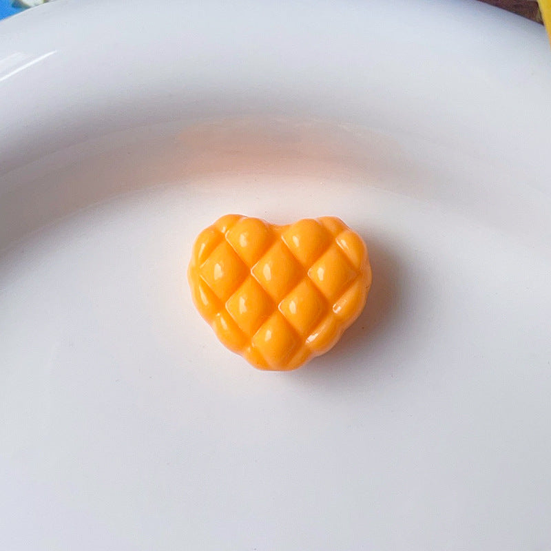 Wholesale 5pcs/pack  Checkered heart-shaped dopamine heart-shaped beads Acrylic Beads