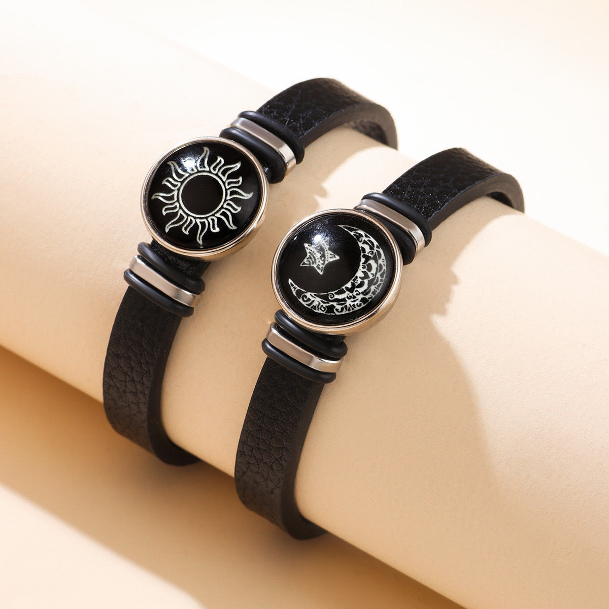 Wholesale Luminous Sun Moon Time Gemstone Couple Bracelet