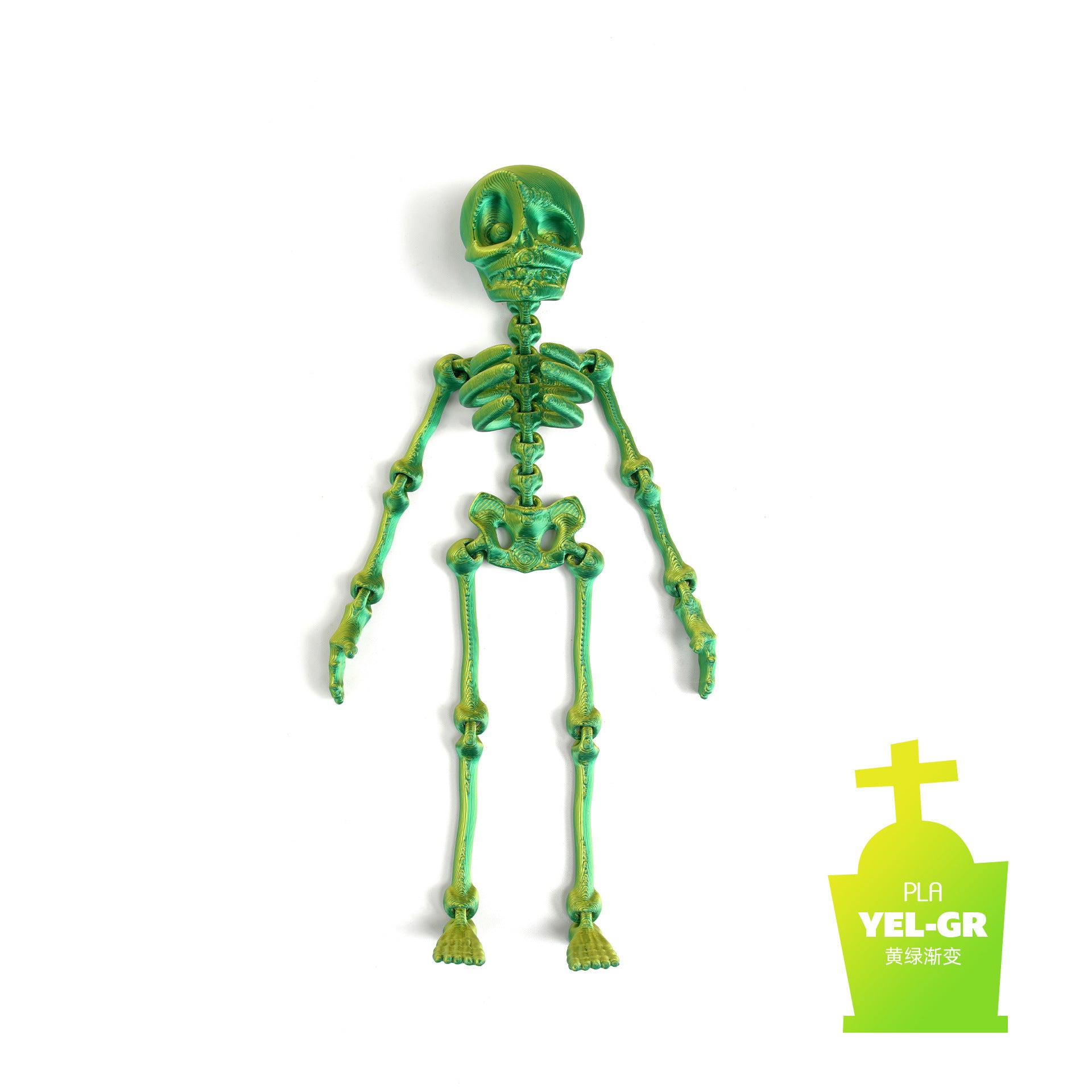 Wholesale 3d printing luminous joint movable skull little toy dancing ornaments