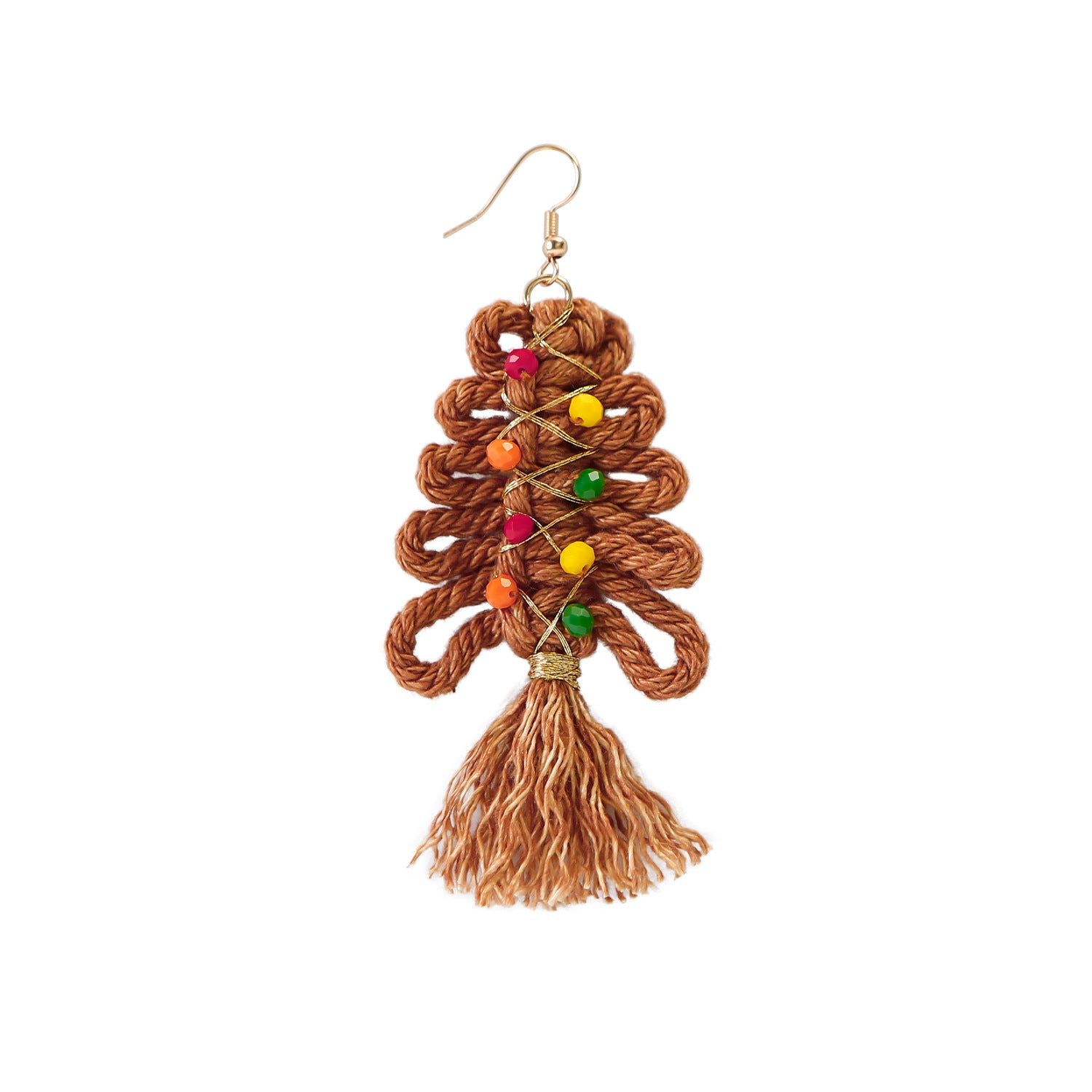Wholesale Christmas Cartoon Bohemian Tassel Braided Handmade Earrings