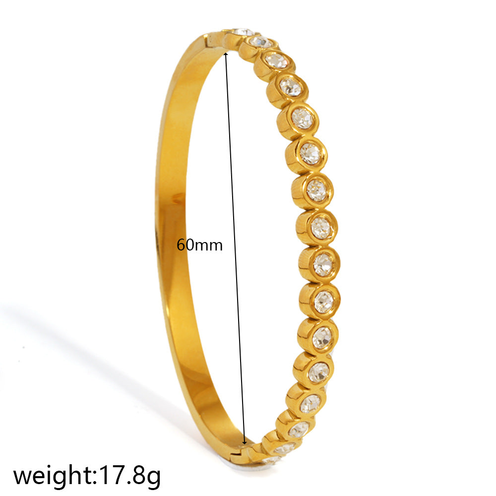Wholesale minimalist micro-inlaid zircon stacking versatile bracelet