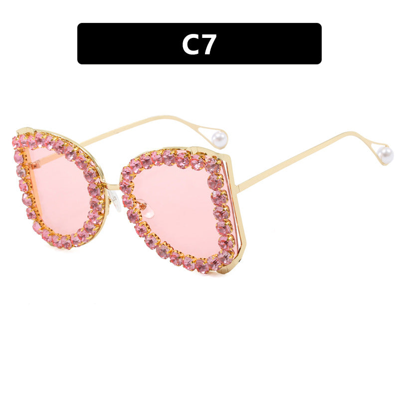 Wholesale Large frame diamond sunglasses