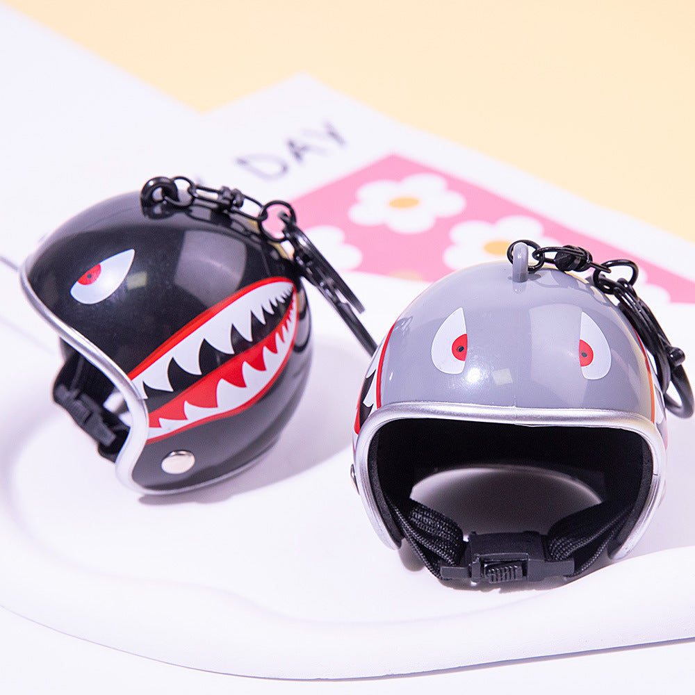 Wholesale 6.5CM large helmet keychain creative DIY accessories