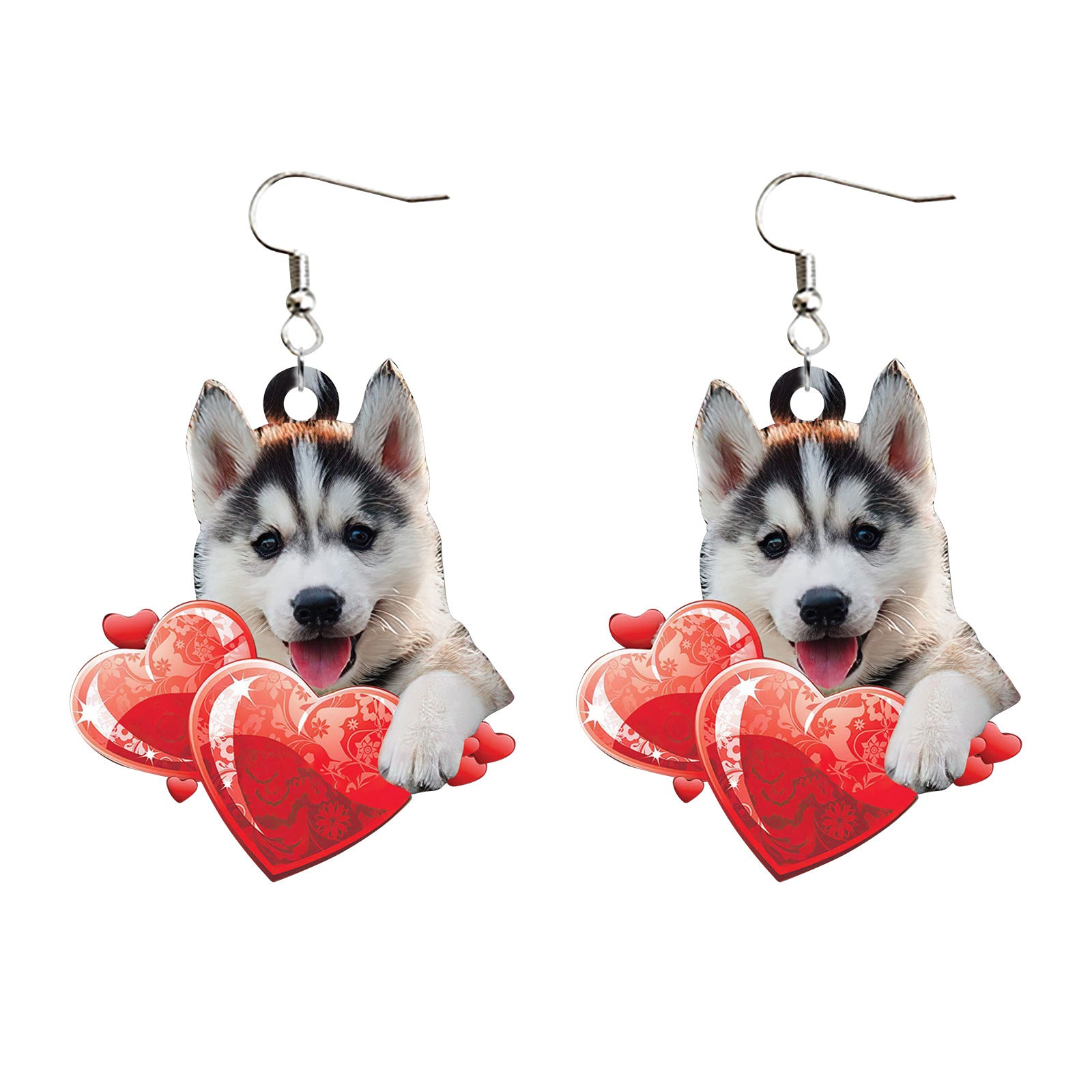 Wholesale Puppy Love Bookstore Creative Acrylic Earrings