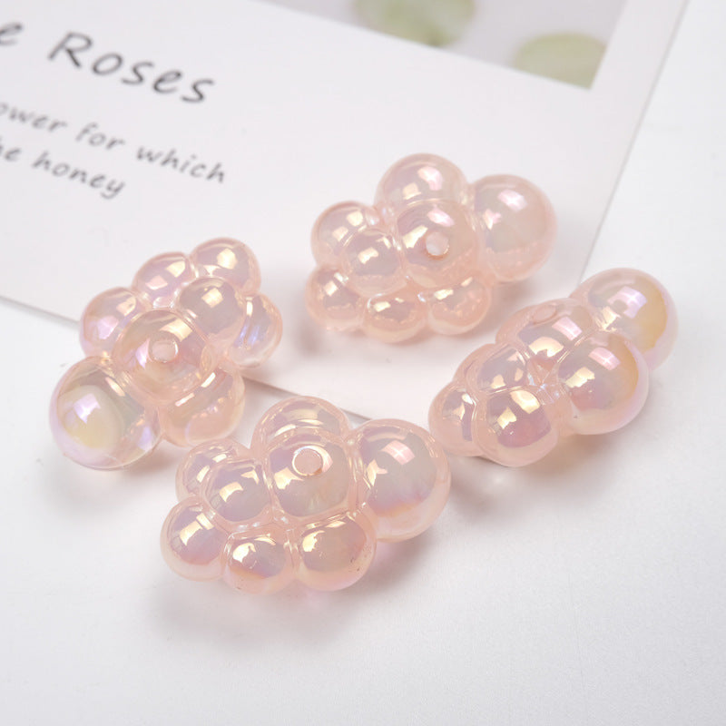 Wholesale 10pcs Transparent UV Colorful Perforated Cloud Acrylic Beads