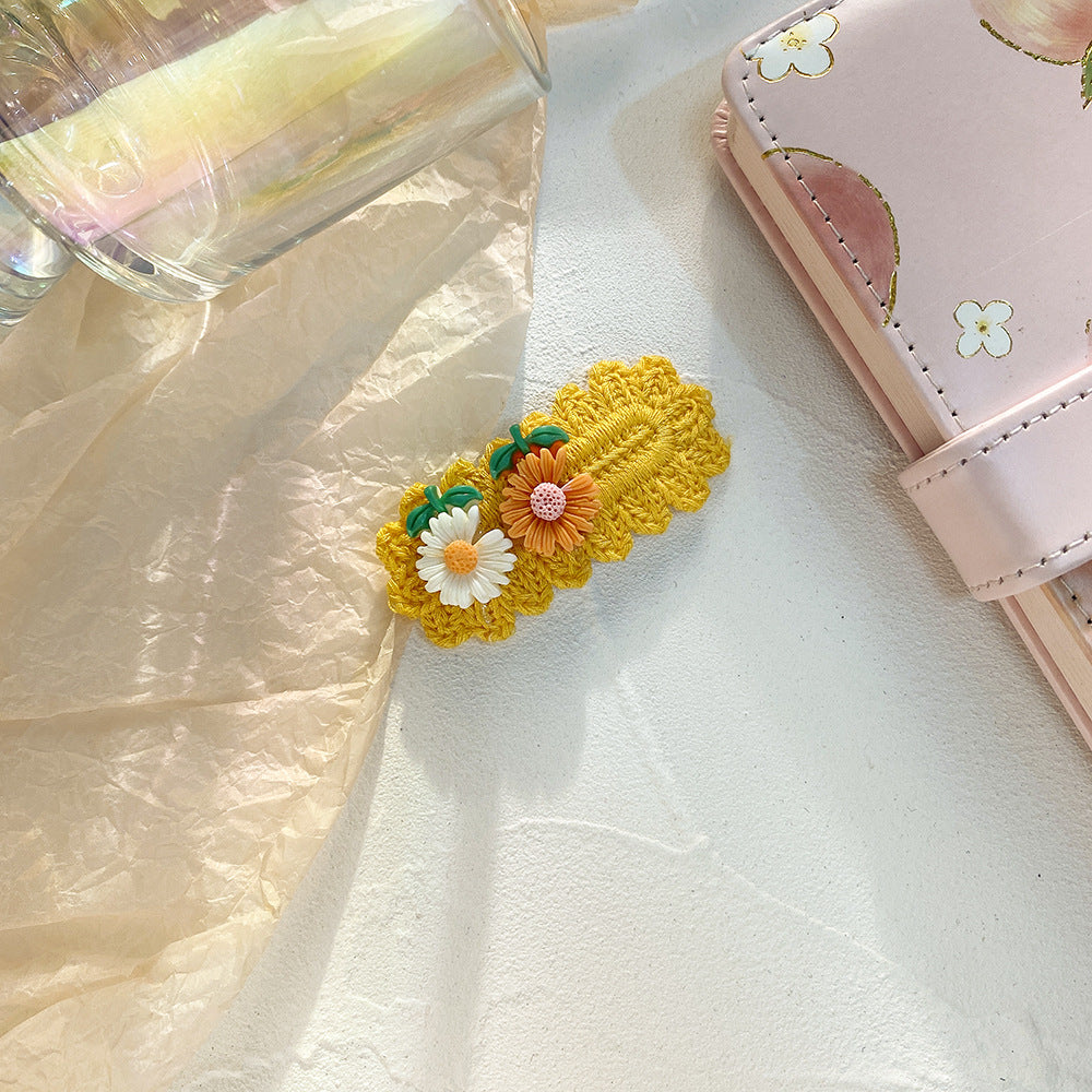 Wholesale children's little daisy headdress side clip bangs clip sweet small hairpin