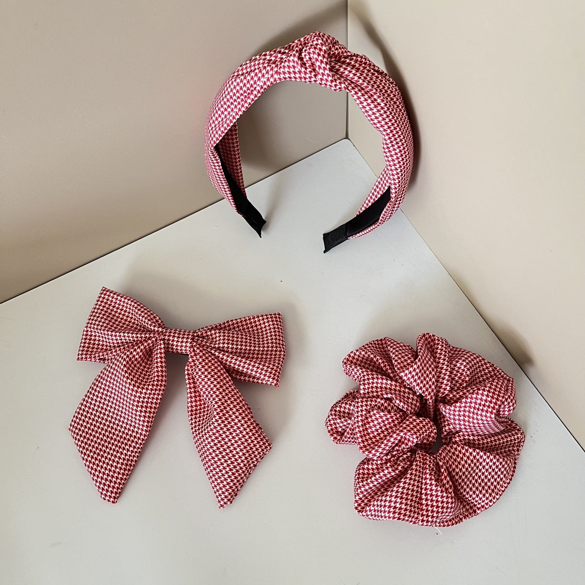 Wholesale 3PCS fabric knotted wide-brimmed headband hairband hairpin combination set