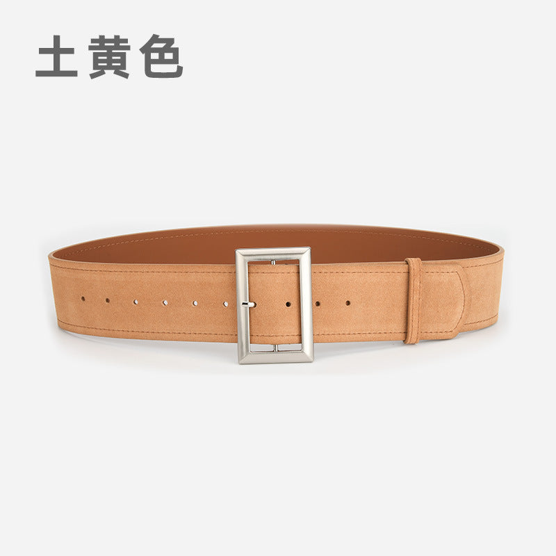 Wholesale leather belt fashion alloy wide belt jacket genuine leather waist belt retro belt