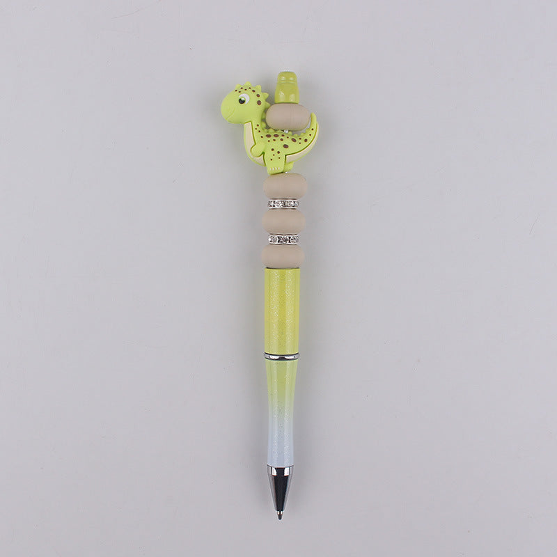 Wholesale Dinosaur Silicone Colorful Plastic  Beaded Pen