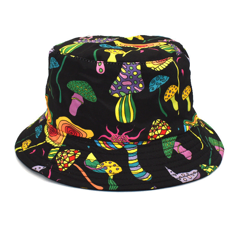 Wholesale Colorful Mushroom Pattern Foldable Outdoor Bucket Hat