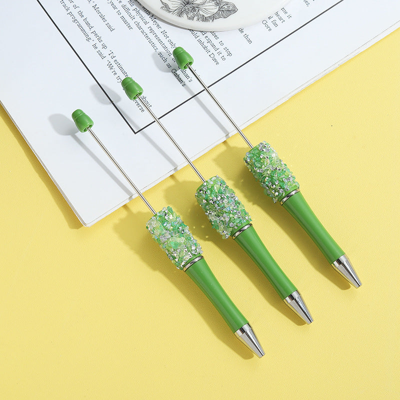Wholesale 10pcs Beadable Pens Heavy Handmade Full Diamond Chain DIY Ballpoint Pen