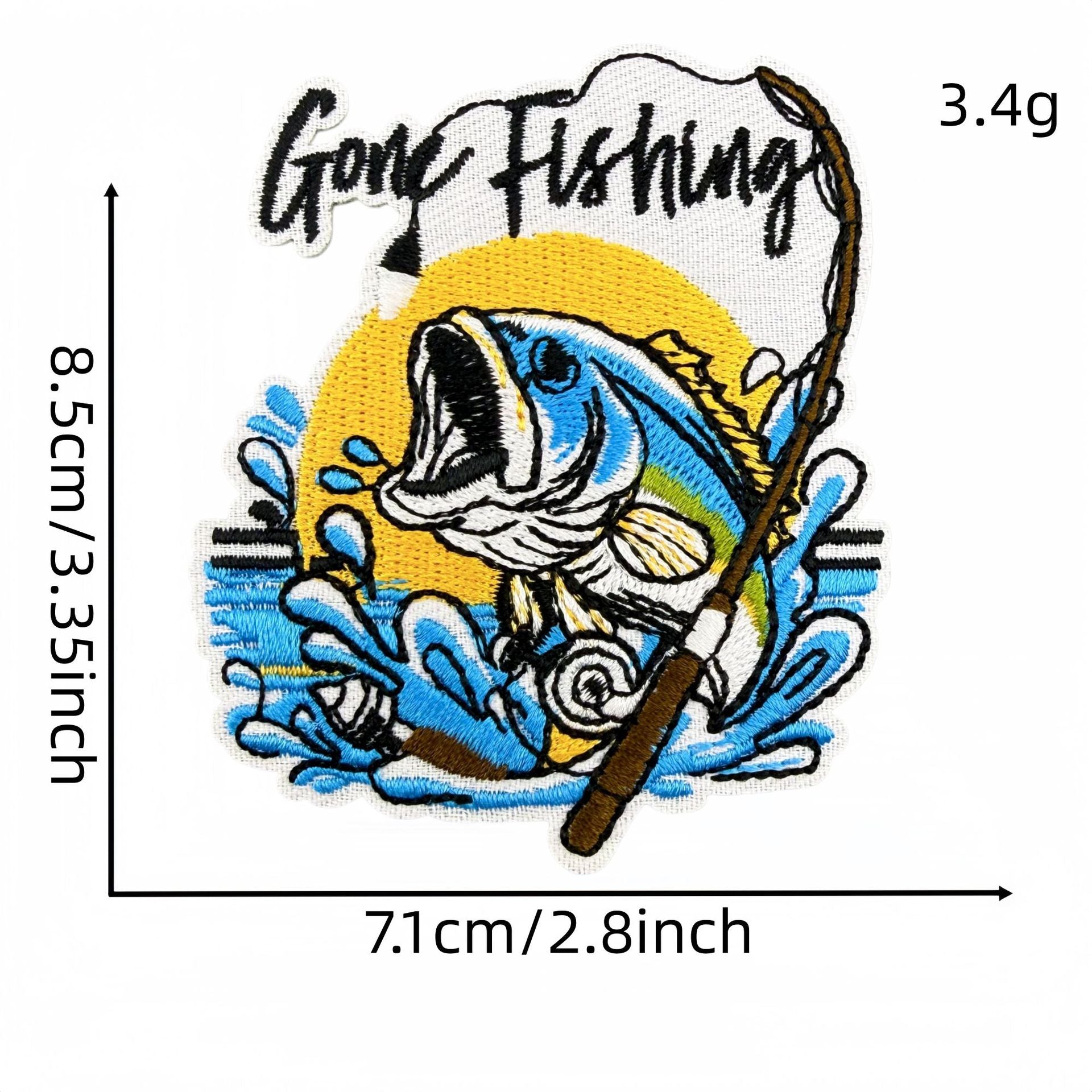 Wholesale 20 Pack Fishing Themed Embroidered Patches Cartoon Iron On Stickers For Clothing Decoration DIY Craft