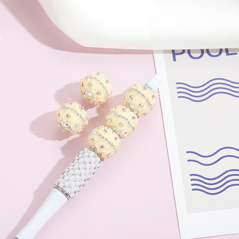 Wholesale 10pcs Heavy Industry Transparent Flower Straight Hole Balls