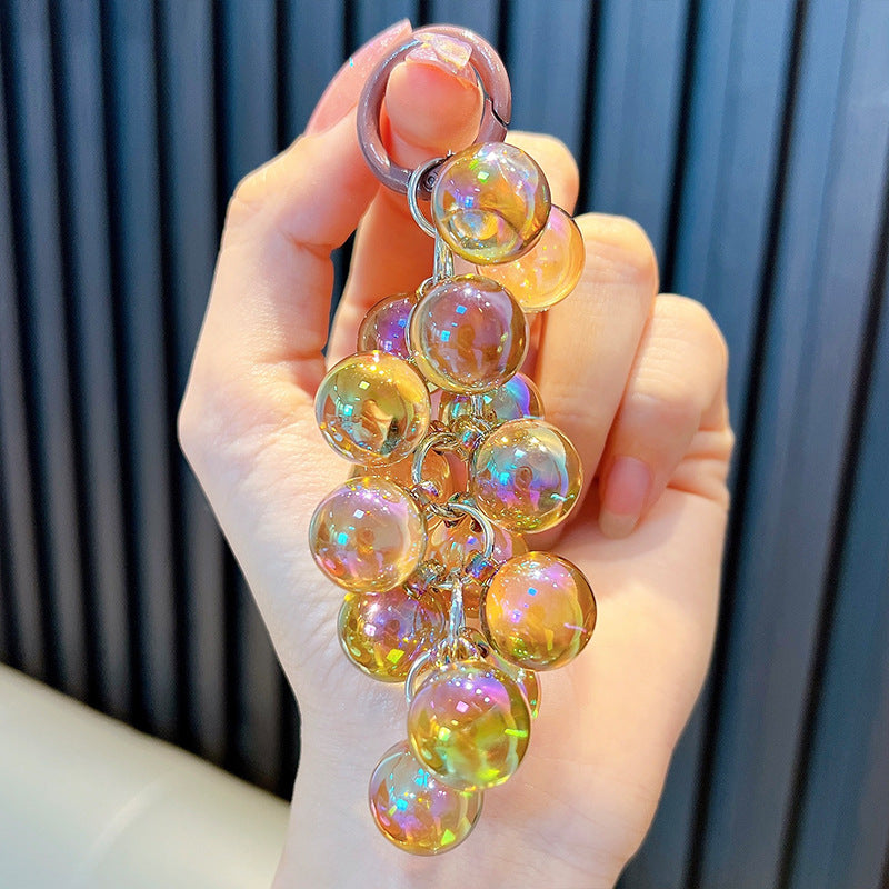 Wholesale Sheer Acrylic Grape Bunch Keychain Pendant