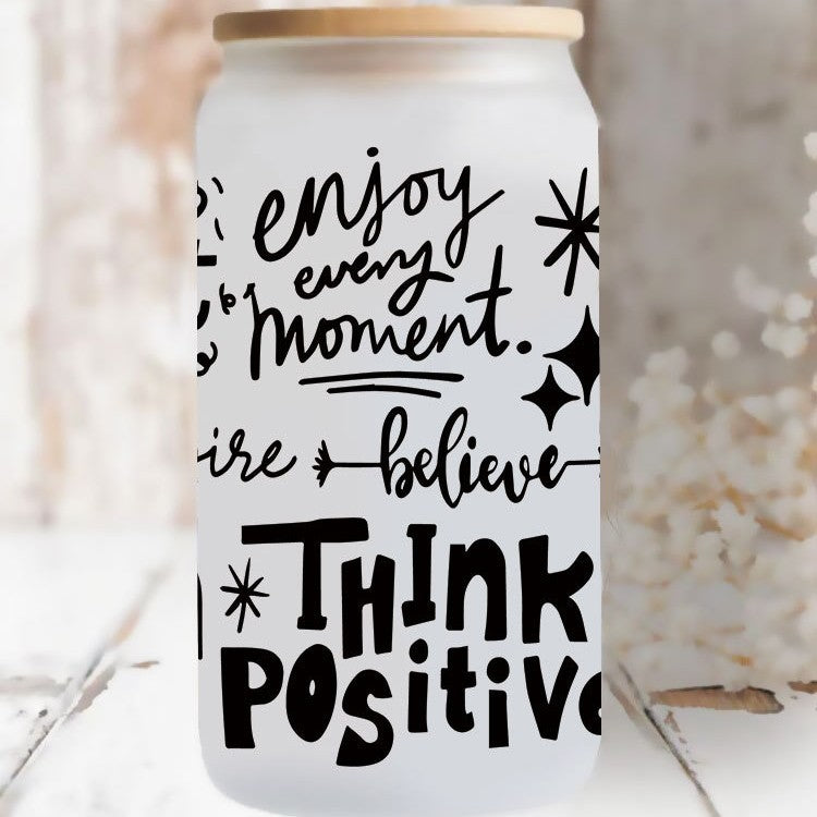 Wholesale Colorful English sentences 16oz Cup UV DTF Wraps