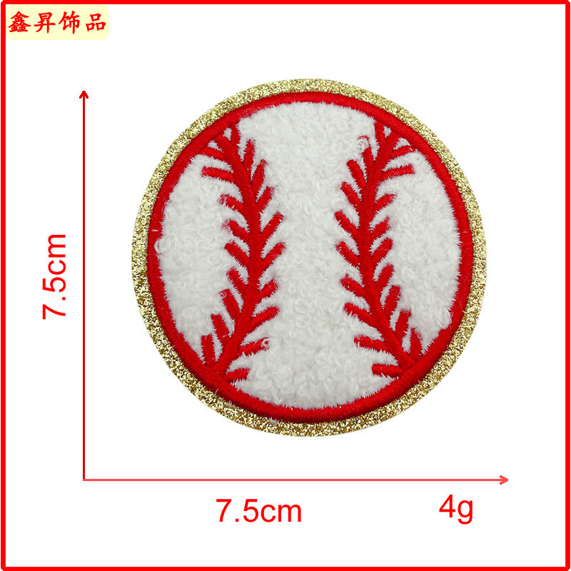 Wholesale 10pcs Baseball Softball Volleyball Blue Ball Football Towels Embroidered Patches FS