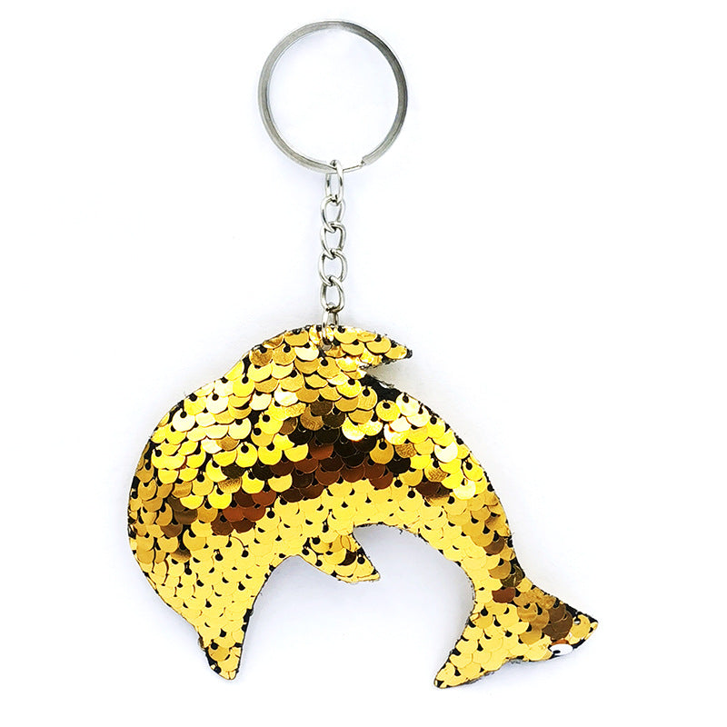 Wholesale Reflective Bright Surface Animal Plant PET Glitter Fashion Bag DIY Keychains