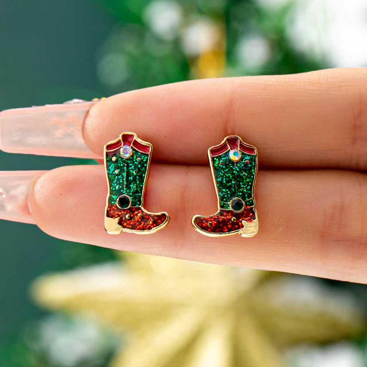 Wholesale 5pcs Christmas tree boot light bulb earrings