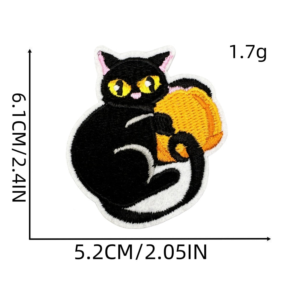 Wholesale  Embroidered Patch Polyester Thread Pumpkin Bat Ghost Castle Design Decorative Fashion Accessory Gift