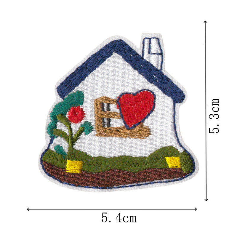 Wholesale Cartoon House Embroidered Patches Set Of 9 Trendy Iron On Sew On Applique For Doll Clothes Coats DIY Craft Gift