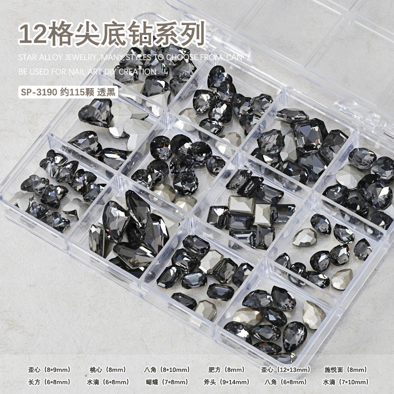 Wholesale Twelve-grid box nail art diamond decoration