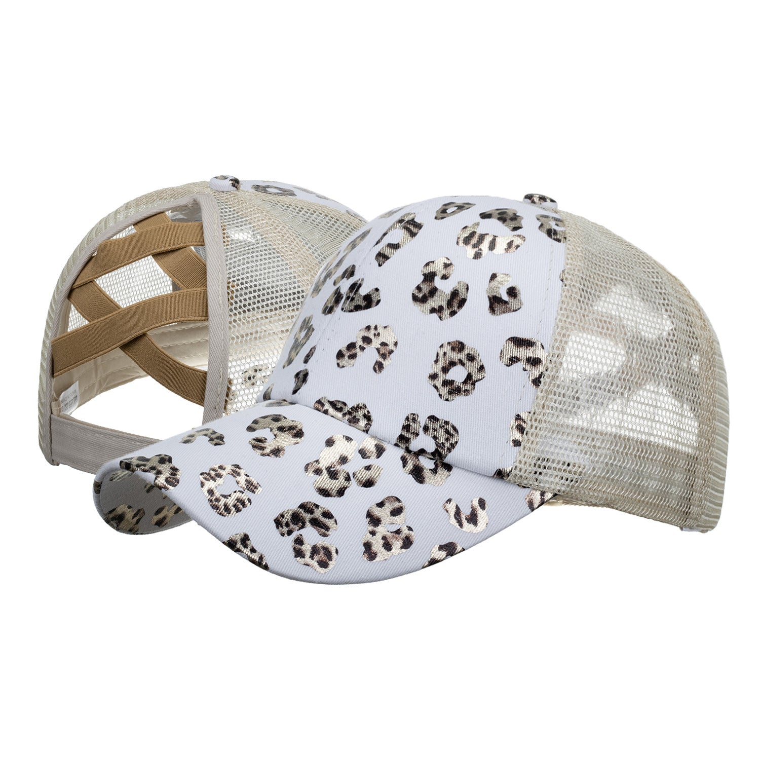 Wholesale  new bronzing leopard horsetail hole baseball cap Women's sun hat