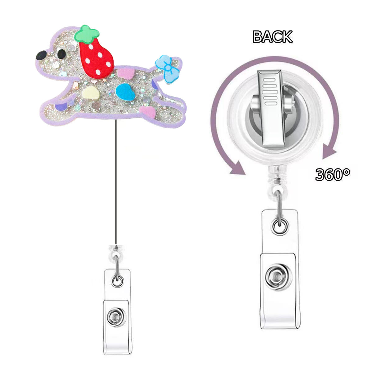 Wholesale Cute cartoon dog Badge Reels