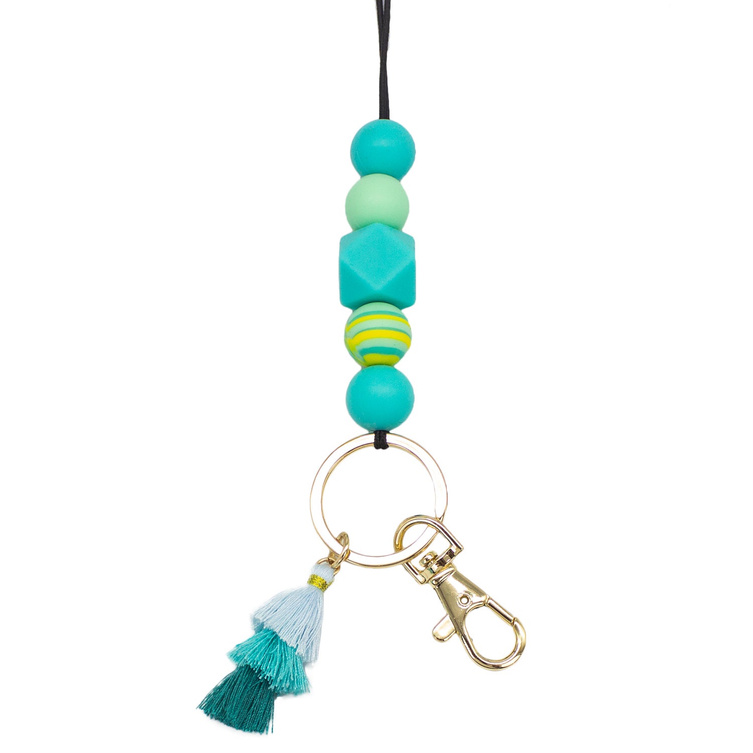 Wholesale Cartoon Silicone Soft Glue Beaded Tassel Lanyard Keychain