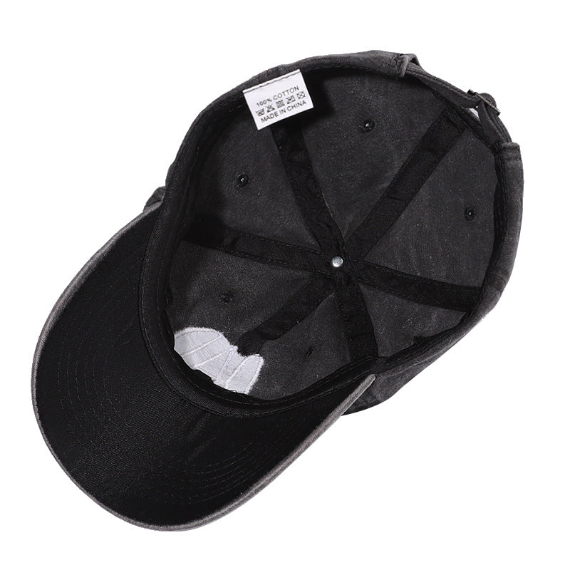 Wholesale Embroidered Distressed Baseball Letter Duck Tongue Adult Hat