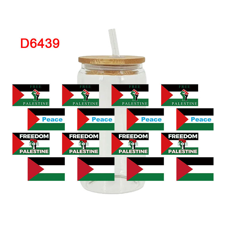 Wholesale Freedom and Peace Flag Series  16oz Cup UV DTF Wraps