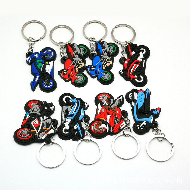 Wholesale 10PCS Motorcycle PVC Keychains