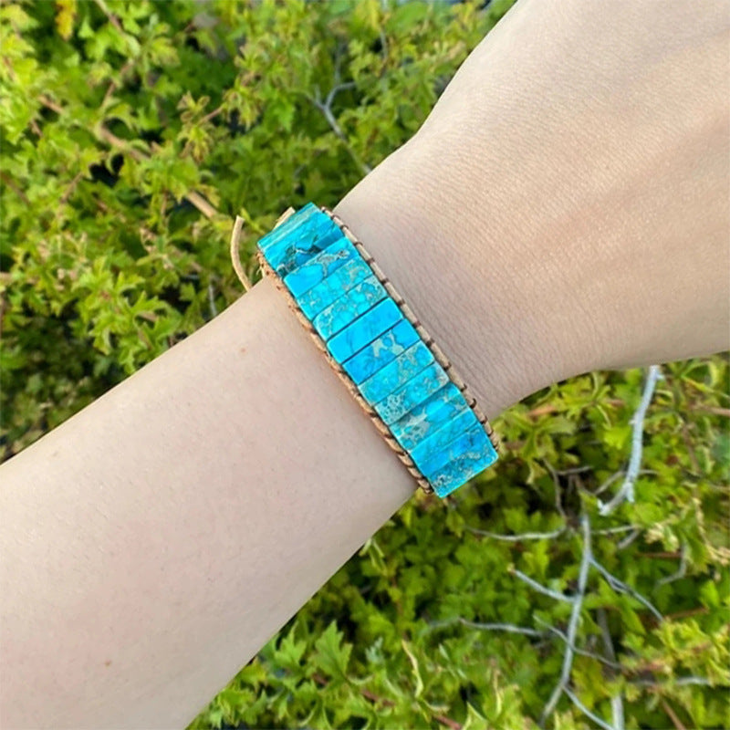 Wholesale Hand Woven Natural Stone Bracelet