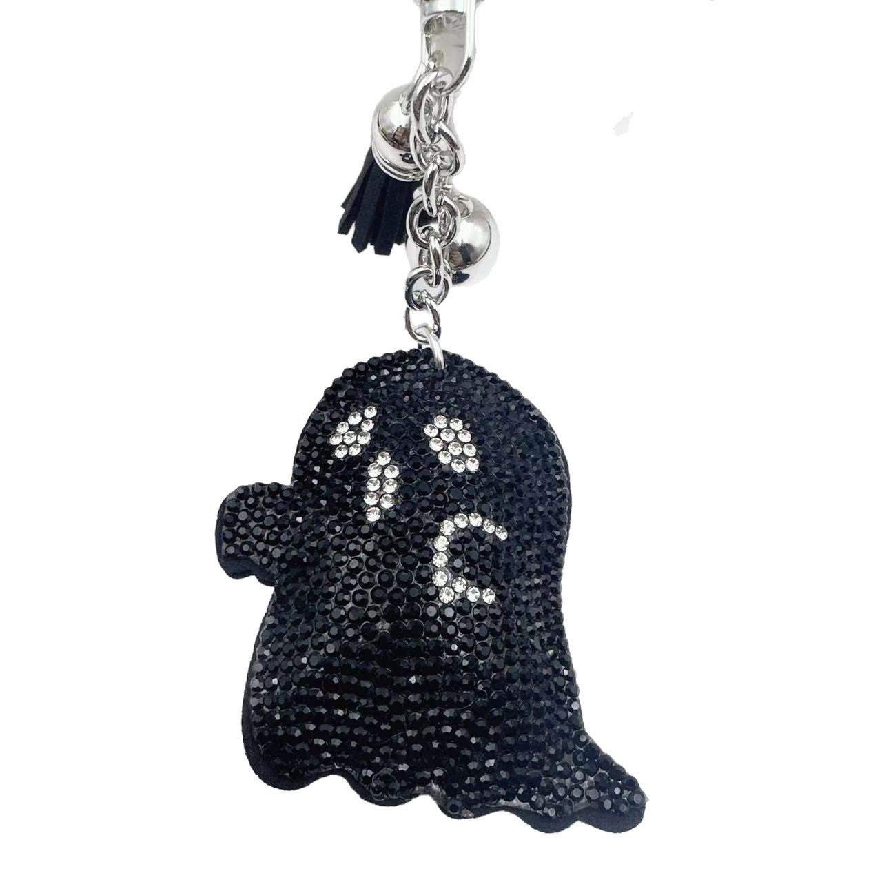 Wholesale Zinc Alloy Rhinestone Ghost Keychain  Bag Charm Women S Purse Accessory Car Key Pendant