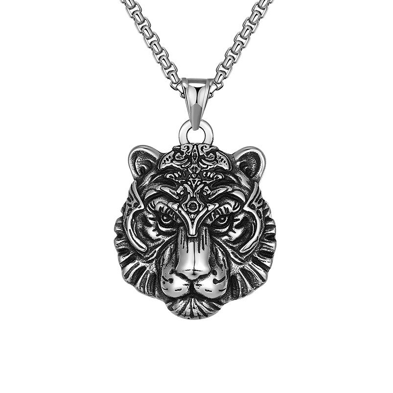 Wholesale Street hip hop retro men's stainless steel fish necklace