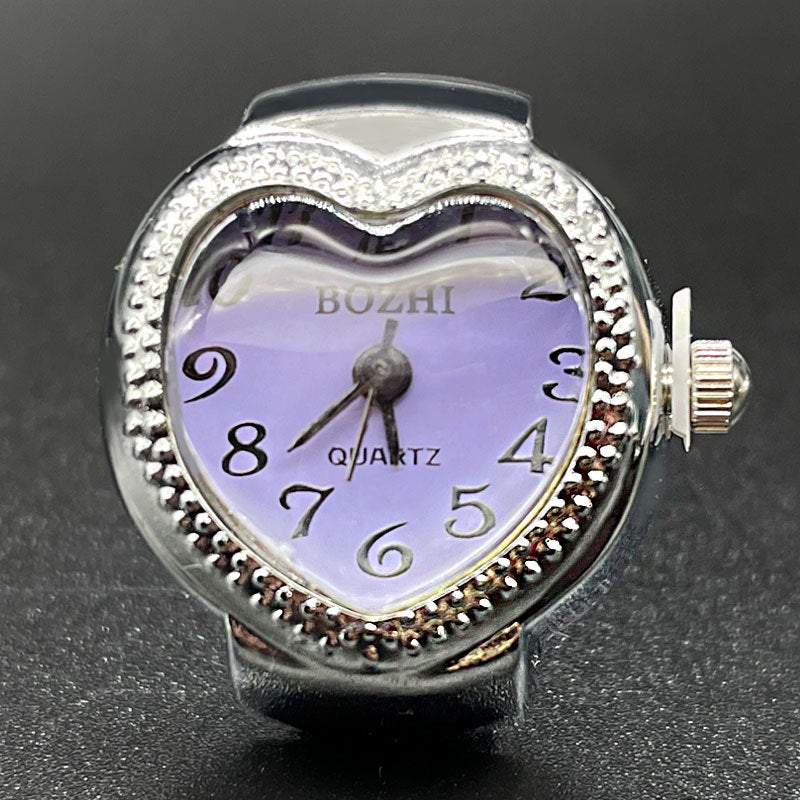 Wholesale [Ring watch]  shell love quartz ring watch trend fashion men' s and women' s watches