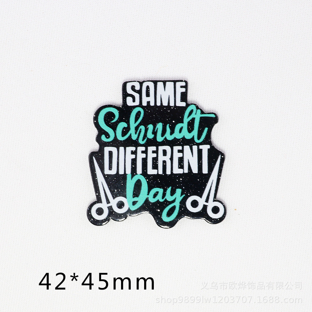 Wholesale   10pcs/pack  Cartoon letter rainbow heart bag accessories Acrylic Flatback