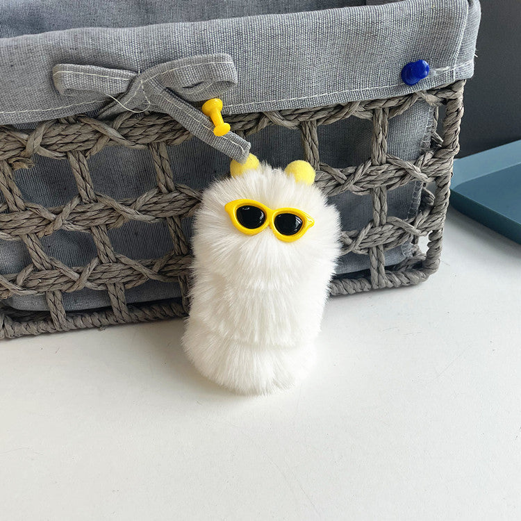 Wholesale of New Cute Fruit Colored Cartoon Plush Caterpillar Keychains