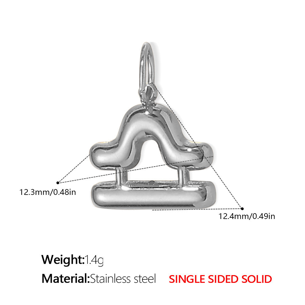 Wholesale Stainless steel twelve zodiac necklace pendant accessories