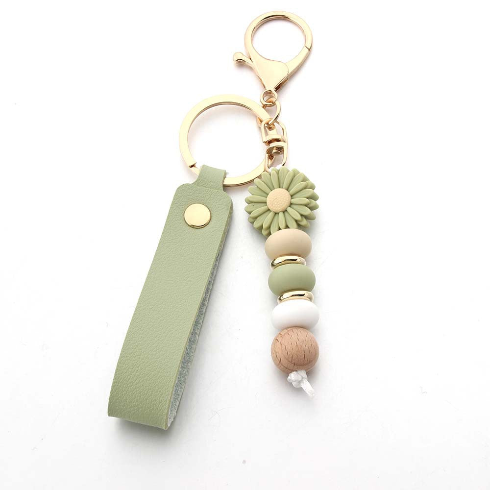 Wholesale Trendy Silicone Bead Keychain Bag Charm Fashion Accessory For Women Birthday Gift
