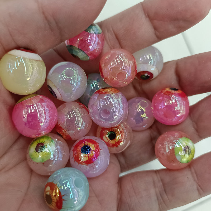 Wholesale 200pcs 16mm UV Plated Colorful Jelly Jewelry Accessories Beads