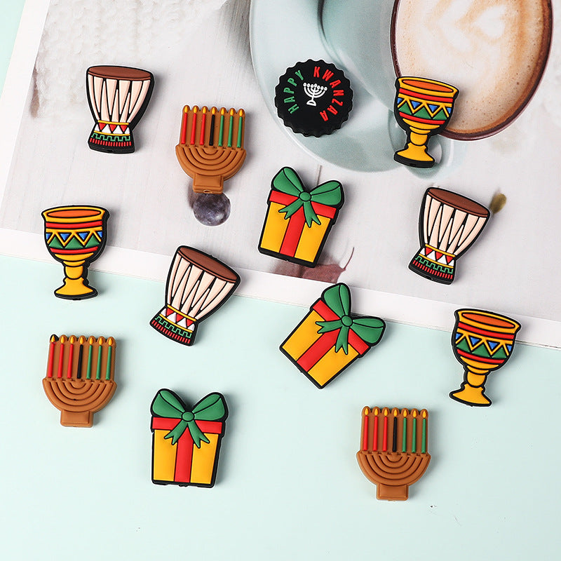 Wholesale 20pcs/pack Cartoon African drum DIY silicone beads