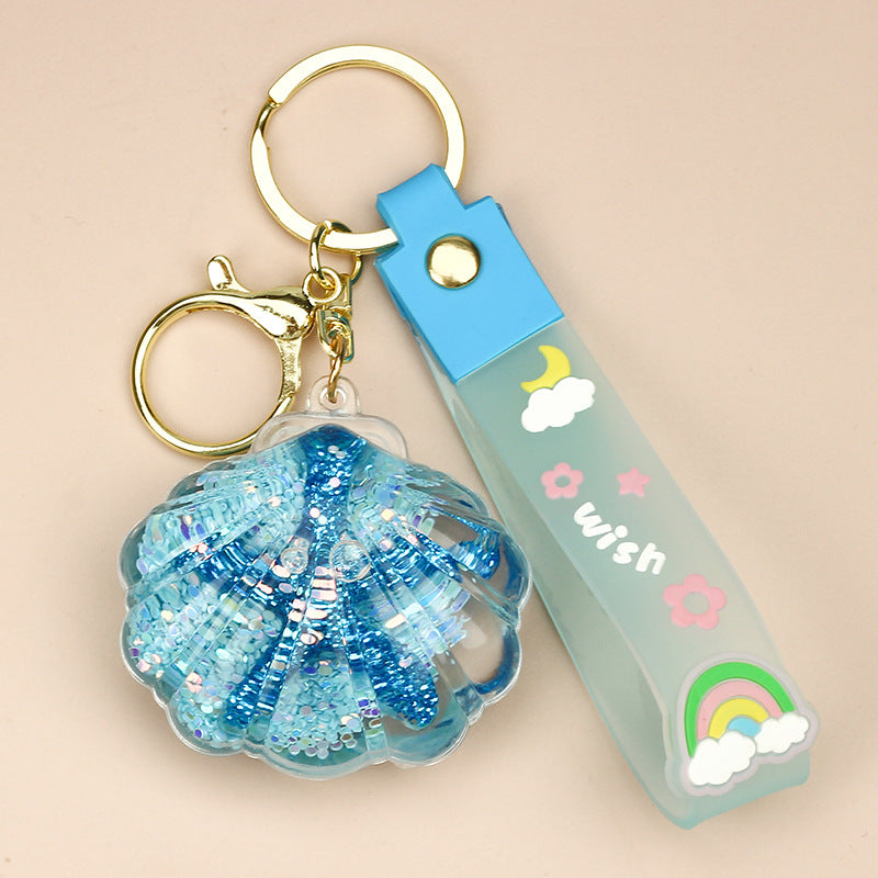 Wholesale Creative Oil-infused Ocean Shell Keychain