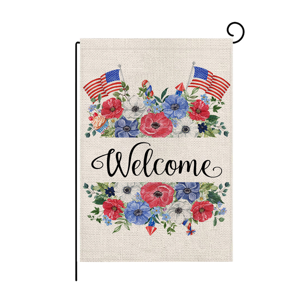 Wholesale Double Sided Garden Flag American Independence Day Linen Print Outdoor Courtyard Decoration Small Flag