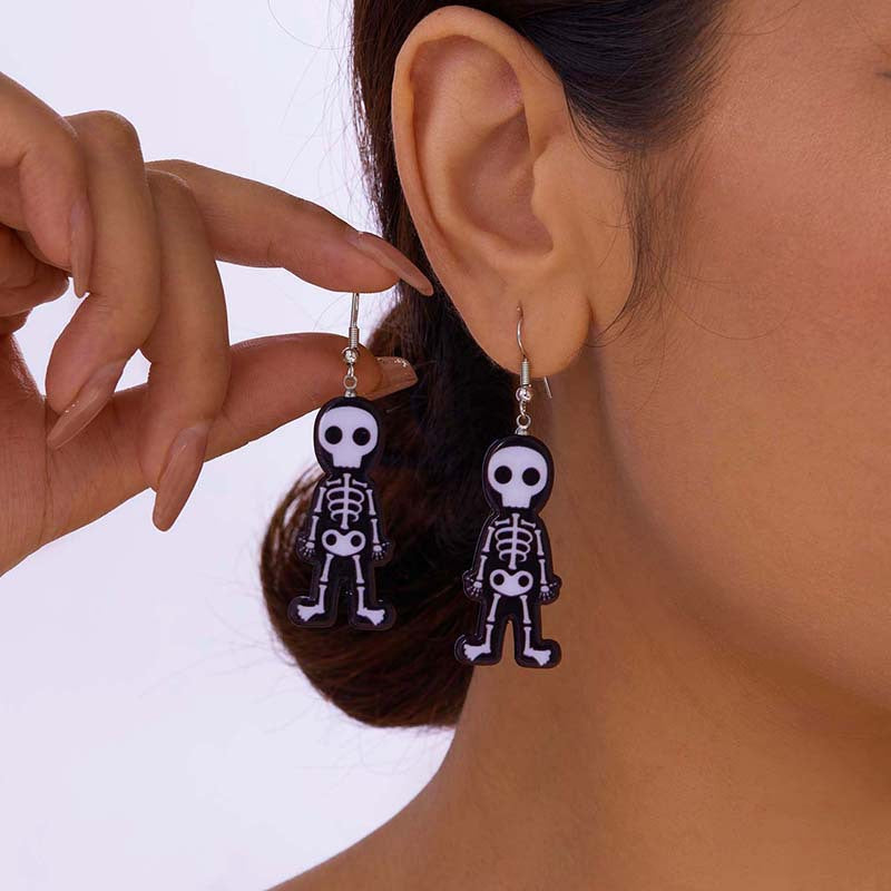 Wholesale Dark Style Halloween Skull Spider Skeleton Pumpkin Earrings