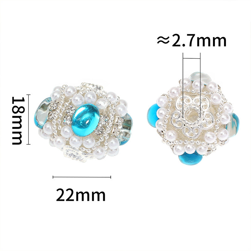 Wholesale 10pcs/pack Heavy Industry Western Princess Pearl Beaded DIY Mobile Phone Chain Keychain