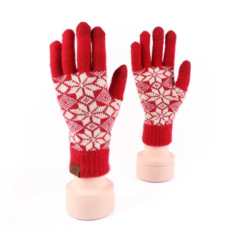 Wholesale Winter Red Warm Touch Screen Gloves