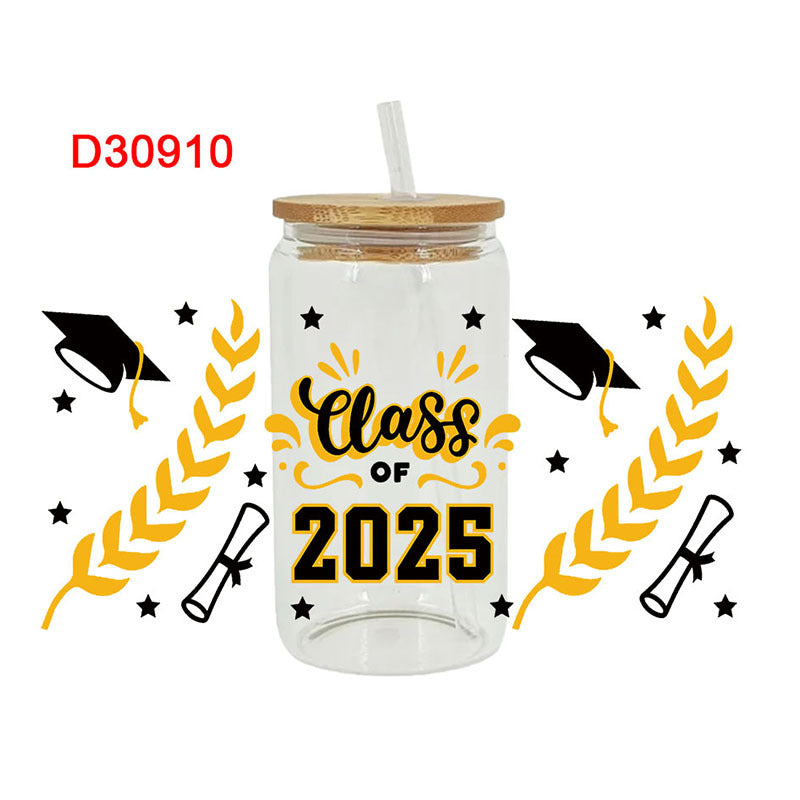 Wholesale Balloon-shaped academic cap graduation series 16oz Cup UV DTF Wraps