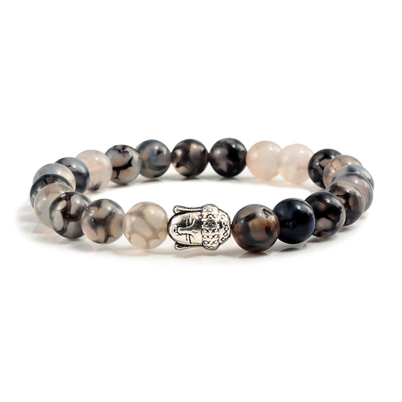 Wholesale elastic line beaded black dragon pattern bracelet alloy