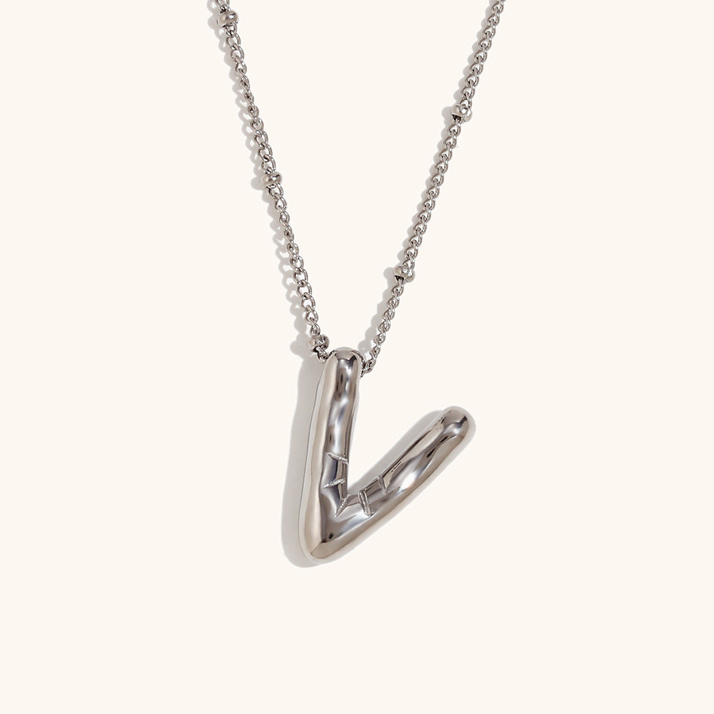 Wholesale Balloon English Stainless Steel Plated 18K Necklace