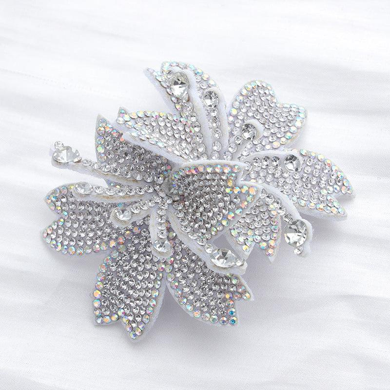 Wholesale Colorful rhinestone butterfly  flower Self sewing DIY Patches